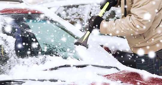 Clear the snow off the vehicle